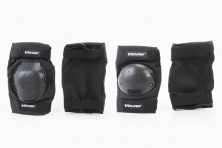 Наколенники + налокотники защитные (пластик) к-кт 4шт, Чёрные, S-183 KS