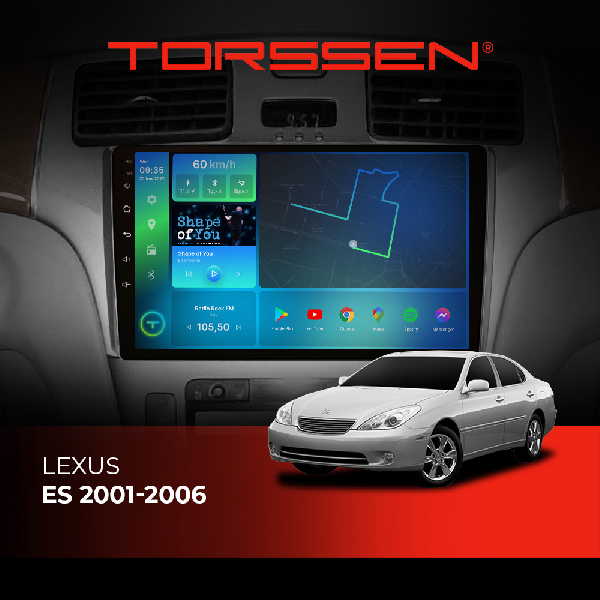 Штатна магнітола Torssen Lexus ES 01-06 NF9 Carplay