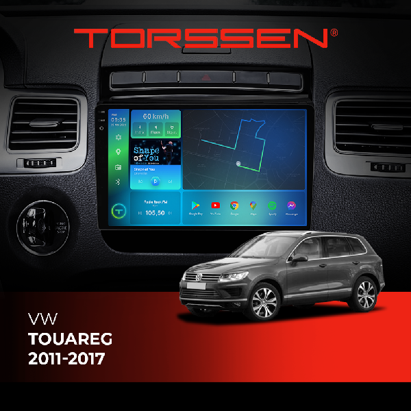Штатна магнітола Torssen 2K VW Touareg 2011-2017 FL9 4+64Gb 4G Carplay DSP