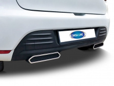Імітація вихлопних труб на бампер (2 шт, нерж.) Renault Clio IV 2012-2019 рр.