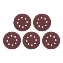 Круг наждачный самоклеящийся 125 мм с отверстиями, бумага класс С, плотность 140 г/м2, К100, уп. 5 ед.