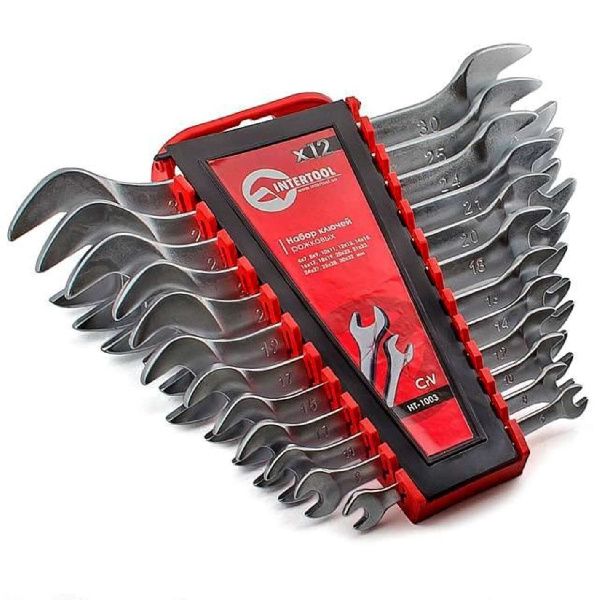 Набір ключів ріжкових, 12шт. 6-32мм. CrV. INTERTOOL