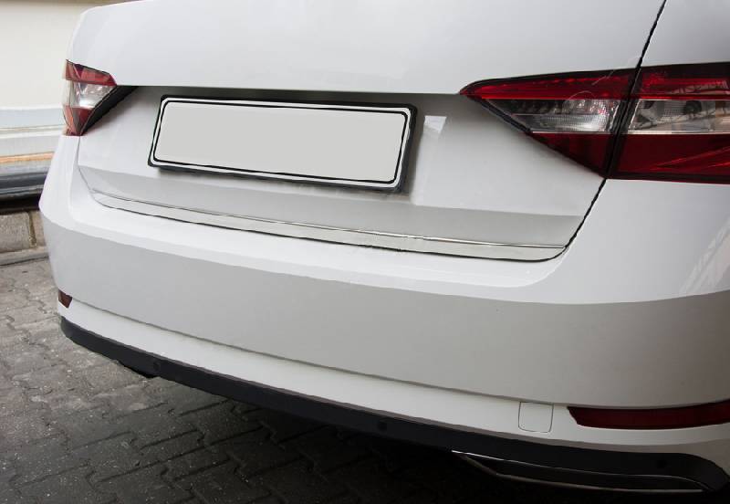Кромка багажника (SD, нерж) OmsaLine - Італійська нержавіюча сталь Skoda Superb 2015-2024 рр.