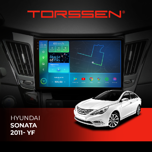 Штатна магнітола Torssen 2K Hyundai Sonata 11- YF F9332 4G Carplay DSP