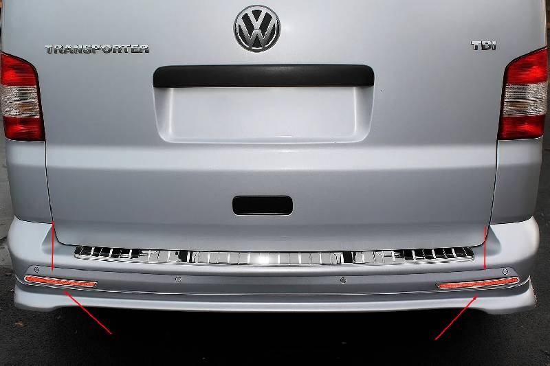 Накладка на задні рефлектори (2 шт., нерж) 1 двері Volkswagen T6 2015-2024 рр.