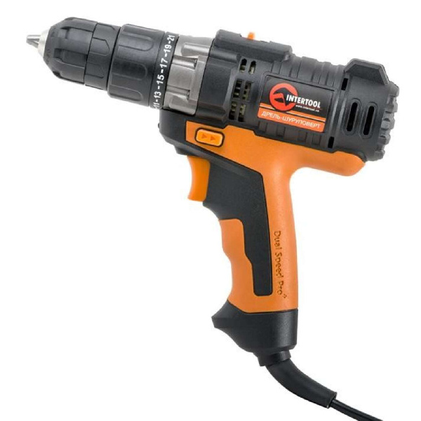 Дрель-шуруповерт электрический 420 Вт, 0-500/0-1800 об/мин, 0.8-10 мм, макс. крутящий момент 20 Нм