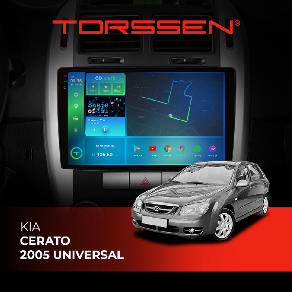 Штатна магнітола 2K Torssen Kia Cerato 2005 universal F9464 4G Carplay DSP