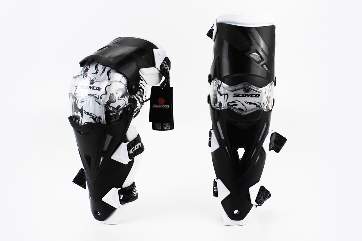 Наколенники защитные (колено+голень) к-кт 2шт, Чёрно-Белые KS