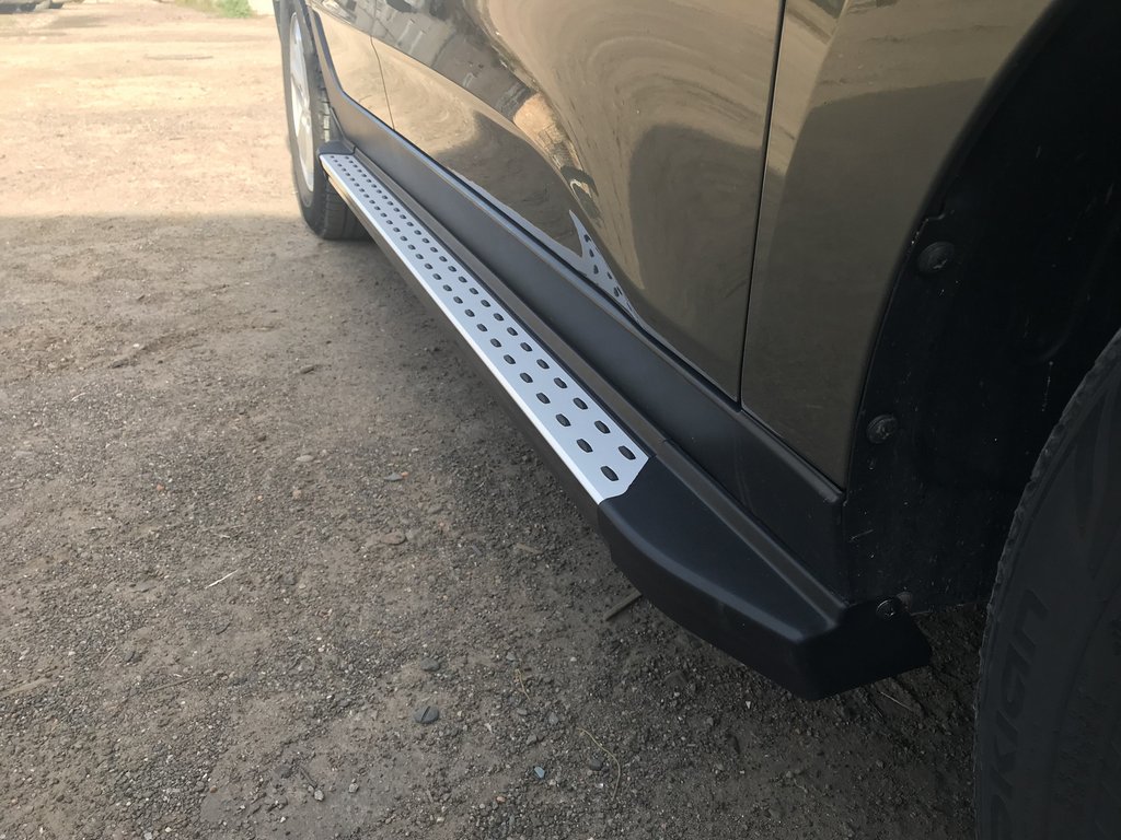 Бокові пороги OEM-BMW-V2 (2 шт, пластик) для Hyundai IX-35 2010-2015 рр