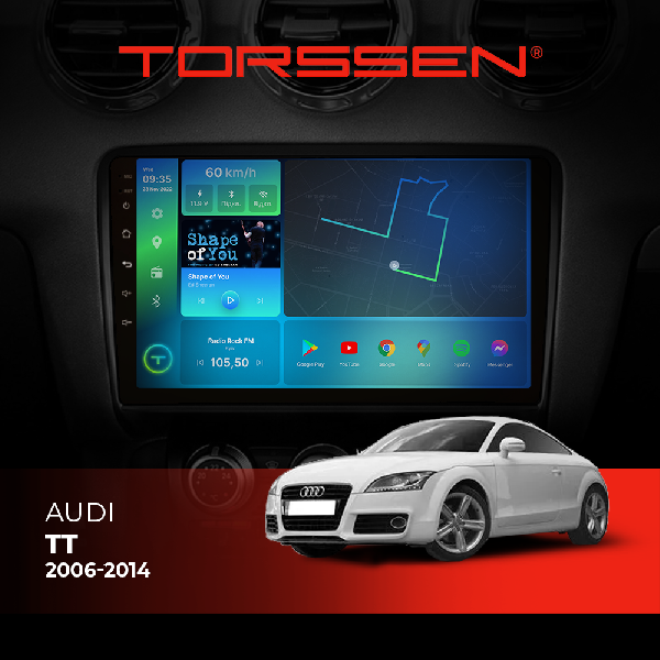 Штатна магнітола Torssen Audi TT 06-14 FL9 4+64Gb 4G Carplay DSP