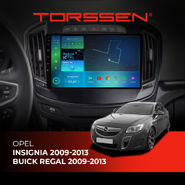 Штатна магнітола Torssen Opel Insignia 09-13/Buick Regal 09-13 FL9 4+64Gb 4G Carplay DSP