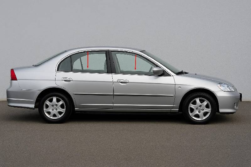 Зовнішня окантовка вікон (4 шт, нерж) Carmos - Турецька сталь Honda Civic Sedan VII 2001-2006 рр.