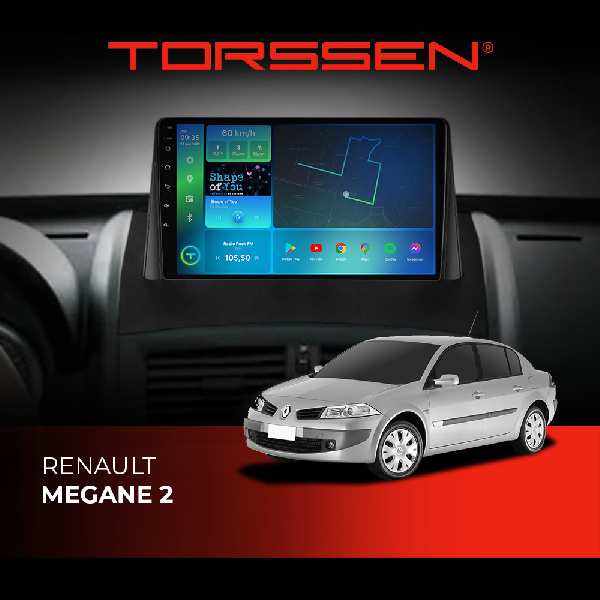 Штатная магнитола Torssen Renault Megane 2 F9464 4G Carplay DSP