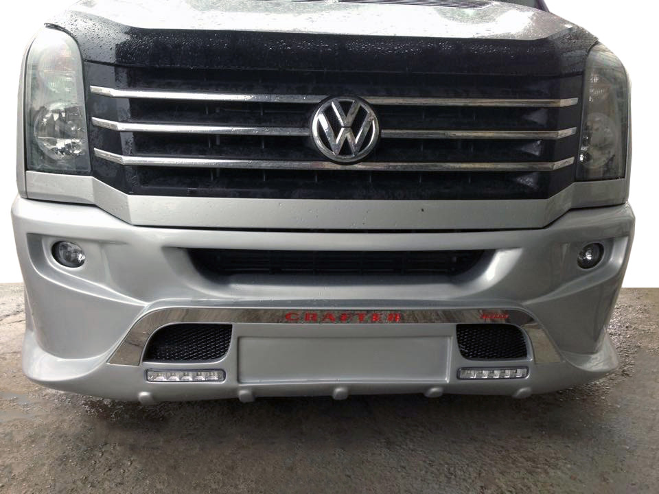 Накладка на передній бампер 2012-2026 (Sport-3, під фарбування) для Volkswagen Crafter рр