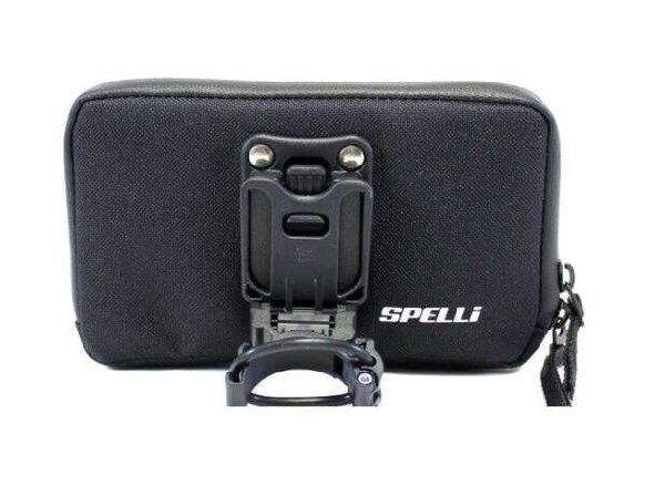 Сумка- чехол для телефона на велосипед (под вынос руля, черная, водонепрониц. 9.5 x 16.5 x 2cm) FM