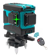 Нивелир лазерный KRAISSMANN 12 3D-LLG 25 RG Профессиональная линия (3D) 12-лучевой зеленый лазер, Рабочий диапазон: 25 м, 10 мВт, пульт VRL