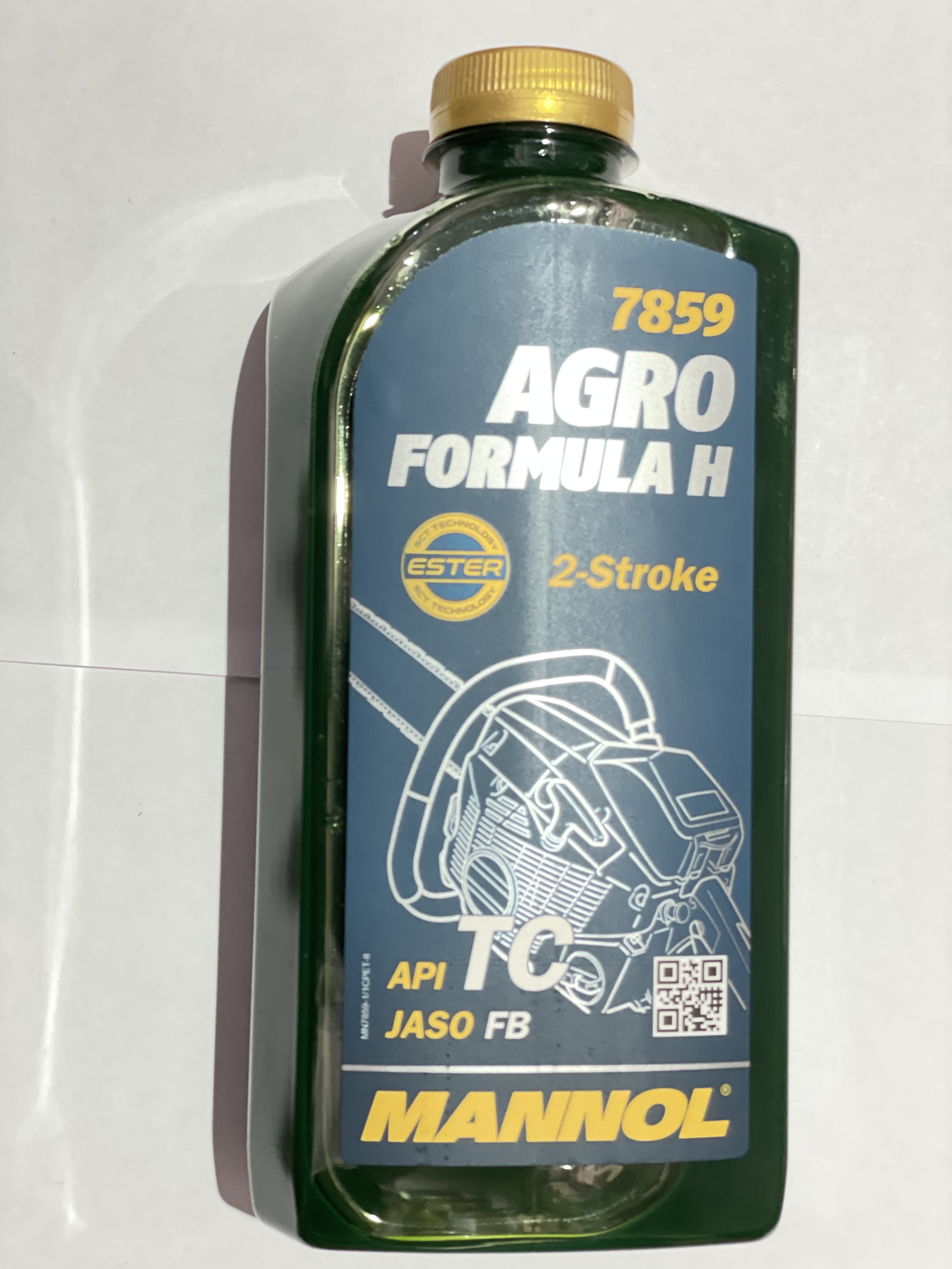 Олія 2T, 1л (мінеральна, для бензопил та мотокос, 7859 Agro HSQ API TC) MANNOL