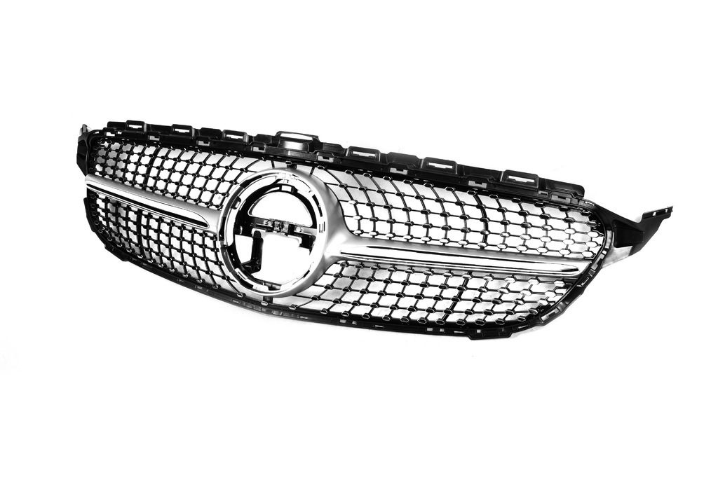 Передня решітка Diamond Silver (для Avantgarde/AMG-Line/C43 AMG) 2018-2026, з камерою для Mercedes C-class W205 рр