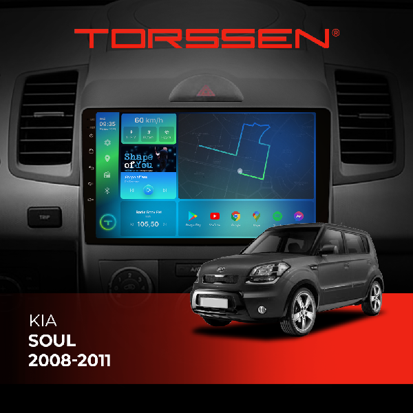 Штатна магнітола Torssen Kia Soul 08-11 F9432 4G Carplay DSP