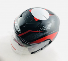 Шолом відкритий (mod: FX-512) (size: XL, чорний, червоний декор, ARROW) FGN