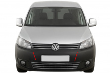 Цілісна решітка в бампер (нерж) Volkswagen Caddy 2010-2015 рр.