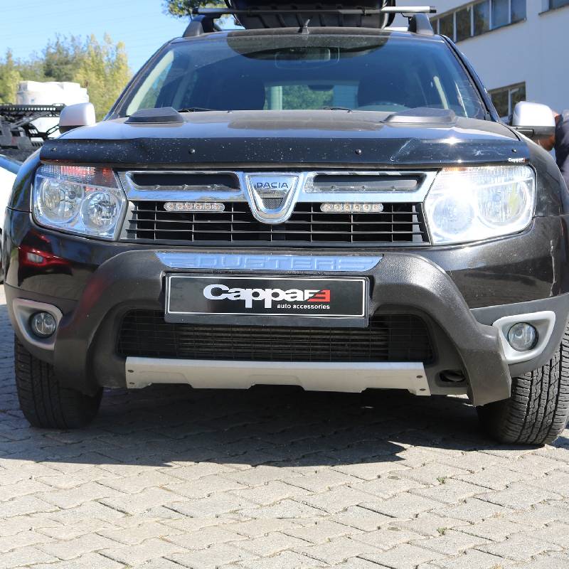 Накладка на передній бампер (ABS, сіра) Dacia Duster 2008-2018 рр.