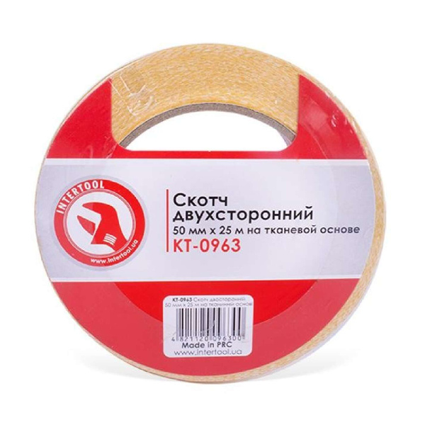 Скотч двосторонній 50мм*25м на тканинній основі.