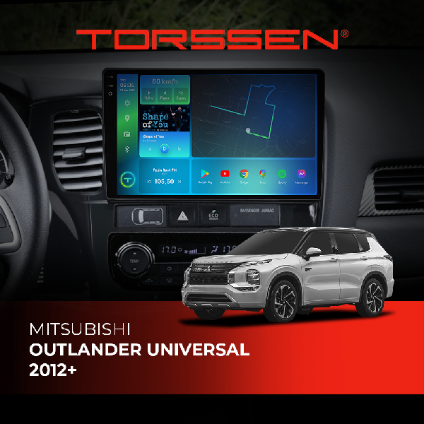 Штатна магнітола Torssen 2K Mitsubishi Outlander universal 2012+ F9464 4G Carplay DSP