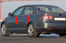 Зовнішня окантовка вікон (4 шт, нерж) Carmos - Турецька сталь Volkswagen Jetta 2006-2011 рр.