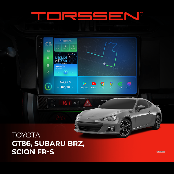 Штатна магнітола Torssen 2K Toyota GT86,Subaru BRZ,Scion FR-S F9432 4G Carplay DSP
