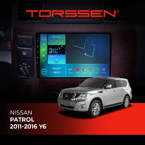 Штатна магнітола Torssen Nissan Patrol 11-16 Y6 F9432 4G Carplay DSP