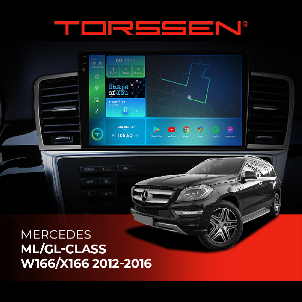 Штатна магнітола Torssen 2K Mercedes ML/GL-class W166/X166 12-16 F9232 4G Carplay DSP