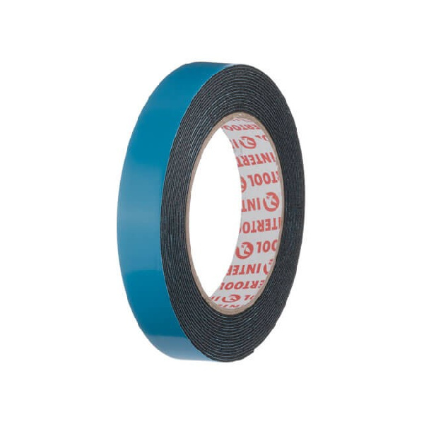 Лента клейкая двухсторонняя автомобильная 19 мм*5 м*1 мм, черная, вспененный полиэтилен