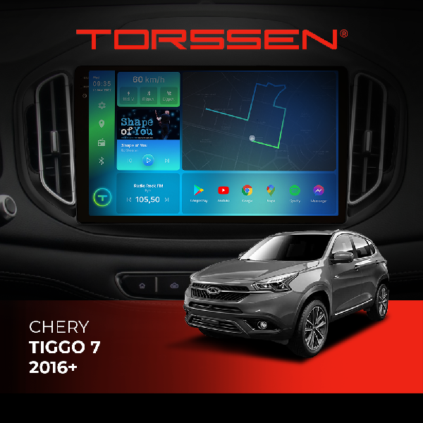 Штатна магнітола Torssen 2K Chery Tiggo 7 16+ F10232 4G Carplay DSP