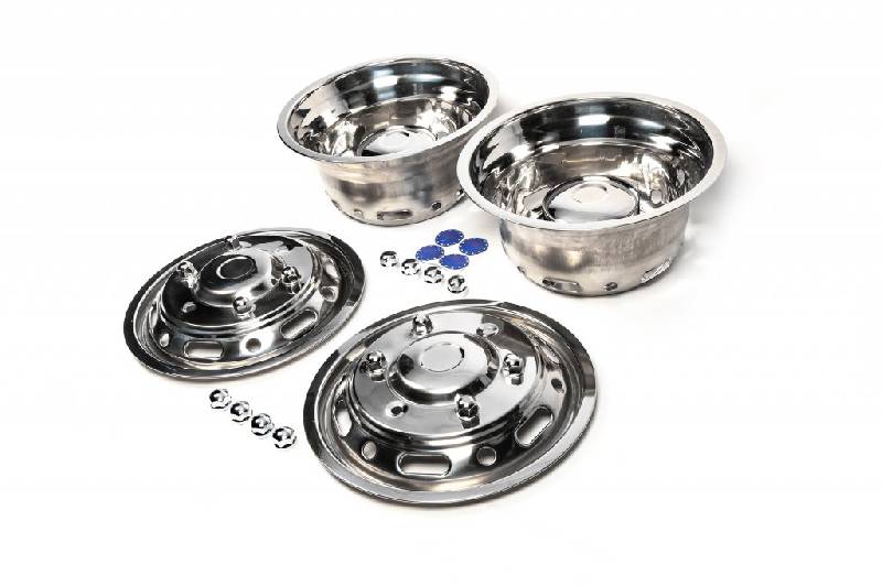 Ковпаки з нержавійки Ексклюзив V1 (2 катковий, 4 шт) 2013-2016 Volkswagen Crafter 2006-2016 рр.