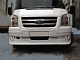 Накладка на передній бампер (2006-2014, DRL, з ґратами) для Ford Transit рр